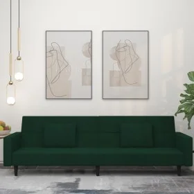 2-Sitzer-Schlafsofa mit zwei dunkelgrünen Samtkissen von , Sofas - Ref: Foro24-375818, Preis: 273,79 €, Rabatt: %