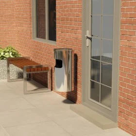 26-Liter-Wandmülleimer aus Edelstahl mit Aschenbecher von vidaXL, Aschenbecher - Ref: Foro24-51095, Preis: 94,83 €, Rabatt: %