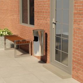26-Liter-Wandmülleimer aus Edelstahl mit Aschenbecher von vidaXL, Aschenbecher - Ref: Foro24-51095, Preis: 110,52 €, Rabatt: %