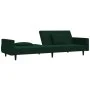 Two-seater sofa bed with two dark green velvet pillows by , Sofas - Ref: Foro24-375818, Price: 273,76 €, Discount: %