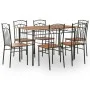 Esszimmerset 7-teilig aus MDF und braunem Stahl von vidaXL, Möbelsets für Küchen und Esszimmer - Ref: Foro24-281401, Preis: 2...