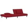 Two-seater sofa bed with two red velvet pillows by , Sofas - Ref: Foro24-375811, Price: 240,90 €, Discount: %