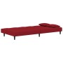 Two-seater sofa bed with two red velvet pillows by , Sofas - Ref: Foro24-375811, Price: 245,12 €, Discount: %