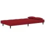 Two-seater sofa bed with two red velvet pillows by , Sofas - Ref: Foro24-375811, Price: 240,90 €, Discount: %