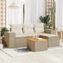 Garden sofa set with cushions 5 pieces beige synthetic rattan by , Garden sets - Ref: Foro24-3225414, Price: 336,30 €, Discou...