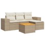 Garden sofa set with cushions 5 pieces beige synthetic rattan by , Garden sets - Ref: Foro24-3225414, Price: 316,62 €, Discou...