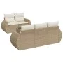 Garden sofa set with cushions 6 pieces beige synthetic rattan by , Garden sets - Ref: Foro24-3253435, Price: 534,55 €, Discou...