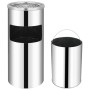 Papelera con cenicero de pared acero inxodable 26 L de vidaXL, Ceniceros - Ref: Foro24-51095, Precio: 110,10 €, Descuento: %