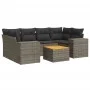 7-piece garden sofa set with gray PE rattan cushions by , Garden sets - Ref: Foro24-3225346, Price: 448,93 €, Discount: %