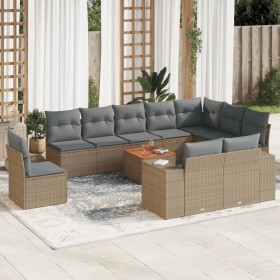 Garden sofa set 11 pieces with beige synthetic rattan cushions by , Garden sets - Ref: Foro24-3257830, Price: 674,31 €, Disco...