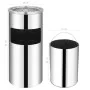26 L stainless steel wall-mounted trash can with ashtray by vidaXL, Ashtrays - Ref: Foro24-51095, Price: 94,77 €, Discount: %