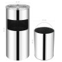 Papelera con cenicero de pared acero inxodable 26 L de vidaXL, Ceniceros - Ref: Foro24-51095, Precio: 110,10 €, Descuento: %