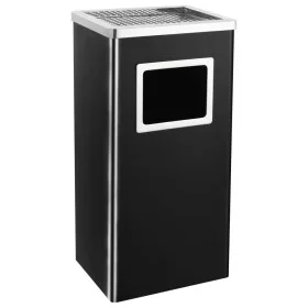 Black steel trash can with ashtray 45 L by vidaXL, Garbage cans and trash cans - Ref: Foro24-51093, Price: 107,15 €, Discount: %