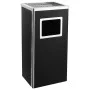 Papelera con cenicero de acero negro 45 L de vidaXL, Cubos de la basura y papeleras - Ref: Foro24-51093, Precio: 112,52 €, De...