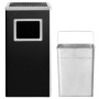 Black steel trash can with ashtray 45 L by vidaXL, Garbage cans and trash cans - Ref: Foro24-51093, Price: 122,44 €, Discount: %