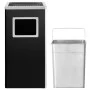 Papelera con cenicero de acero negro 45 L de vidaXL, Cubos de la basura y papeleras - Ref: Foro24-51093, Precio: 112,52 €, De...