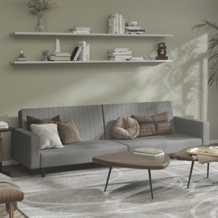 Sofá cama de 2 plazas terciopelo gris claro de , Sofás - Ref: Foro24-375937, Precio: 289,83 €
