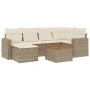 7-piece garden sofa set and beige synthetic rattan cushions by , Modular outdoor sofas - Ref: Foro24-3224224, Price: 469,32 €...