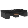 Garden sofa set 11 pieces and black synthetic rattan cushions by , Modular outdoor sofas - Ref: Foro24-3224291, Price: 698,05...
