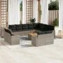 Set of garden sofas with 13 pieces of gray synthetic rattan cushions by , Modular outdoor sofas - Ref: Foro24-3224394, Price:...