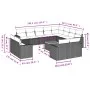 Set of garden sofas with 13 pieces of gray synthetic rattan cushions by , Modular outdoor sofas - Ref: Foro24-3224394, Price:...