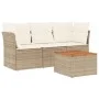 Garden sofa set with 4-piece synthetic rattan beige cushions by , Garden sets - Ref: Foro24-3223468, Price: 262,90 €, Discoun...