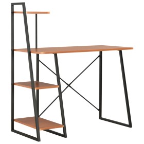 Desk with black and brown shelf 102x50x117 cm by vidaXL, Desks - Ref: Foro24-20285, Price: 78,02 €, Discount: %