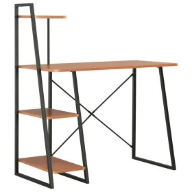 Schreibtisch mit schwarzem und braunem Regal 102x50x117 cm von vidaXL, Schreibtische - Ref: Foro24-20285, Preis: 66,83 €, Rab...