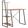 Schreibtisch mit schwarzem und braunem Regal 102x50x117 cm von vidaXL, Schreibtische - Ref: Foro24-20285, Preis: 78,02 €, Rab...