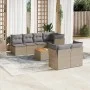 Gartensofa-Set mit beigen Kissen 8 Stück PE-Rattan von , Gartensets - Ref: Foro24-3223518, Preis: 495,87 €, Rabatt: %