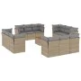 Set Gartensofas mit Kissen 13 Stück synthetisches Rattan beige von , Gartensets - Ref: Foro24-3223539, Preis: 840,91 €, Rabat...