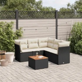6-piece garden sofa set with black synthetic rattan cushions by , Garden sets - Ref: Foro24-3223634, Price: 359,31 €, Discoun...