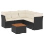 Set de sofás de jardín 6 piezas y cojines ratán sintético negro de , Conjuntos de jardín - Ref: Foro24-3223634, Precio: 339,24 €