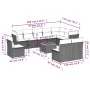 11-teiliges Gartensofa-Set und schwarze synthetische Rattankissen von , Gartensets - Ref: Foro24-3223697, Preis: 600,67 €, Ra...