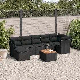 8-piece garden sofa set and black synthetic rattan cushions by , Garden sets - Ref: Foro24-3223752, Price: 488,31 €, Discount: %