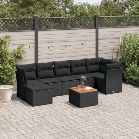 8-teiliges Gartensofa-Set und schwarze synthetische Rattankissen von , Gartensets - Ref: Foro24-3223752, Preis: 468,77 €, Rab...