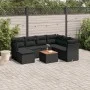 Set de sofás de jardín 8 piezas y cojines ratán sintético negro de , Conjuntos de jardín - Ref: Foro24-3223759, Precio: 486,5...