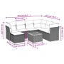 8-piece garden sofa set and black synthetic rattan cushions by , Garden sets - Ref: Foro24-3223759, Price: 468,32 €, Discount: %