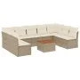 Garden sofa set with beige cushions, 10 pieces, made of synthetic rattan. by , Garden sets - Ref: Foro24-3223790, Price: 608,...