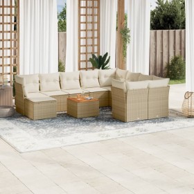 11-teiliges Gartensofa-Set mit beigen synthetischen Rattankissen von , Gartensets - Ref: Foro24-3223972, Preis: 673,70 €, Rab...
