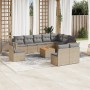 Garden sofa set 11 pieces with beige synthetic rattan cushions by , Garden sets - Ref: Foro24-3224176, Price: 632,36 €, Disco...