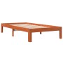 Estructura de cama madera maciza pino marrón cera 100x200 cm de , Camas y somieres - Ref: Foro24-844169, Precio: 79,99 €, Des...