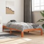 Estructura de cama madera maciza pino marrón cera 100x200 cm de , Camas y somieres - Ref: Foro24-844169, Precio: 79,99 €, Des...