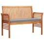 Banco de jardín 2 plazas con cojín madera maciza acacia 120 cm de vidaXL, Bancos de jardín - Ref: Foro24-45972, Precio: 180,8...