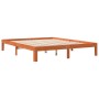 Solid wax brown pine wood bed frame 180x200 cm by , Beds and slatted bases - Ref: Foro24-844174, Price: 118,64 €, Discount: %