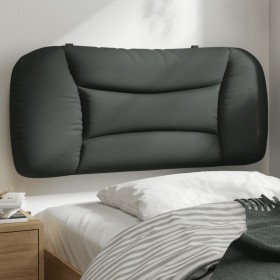 Cabecero de cama acolchado tela gris oscuro 90 cm
