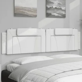 White synthetic leather padded bed headboard 200 cm by , Headboards and footboards - Ref: Foro24-374815, Price: 68,27 €, Disc...