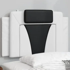 Black and white synthetic leather padded bed headboard 80 cm by , Headboards and footboards - Ref: Foro24-374766, Price: 34,1...
