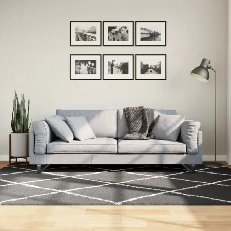 Modern long pile rug PAMPLONA in black and cream 160x230cm by , Rugs - Ref: Foro24-375413, Price: 61,61 €, Discount: %