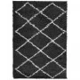 Modern long pile rug PAMPLONA in black and cream 140x200cm by , Rugs - Ref: Foro24-375411, Price: 52,71 €, Discount: %